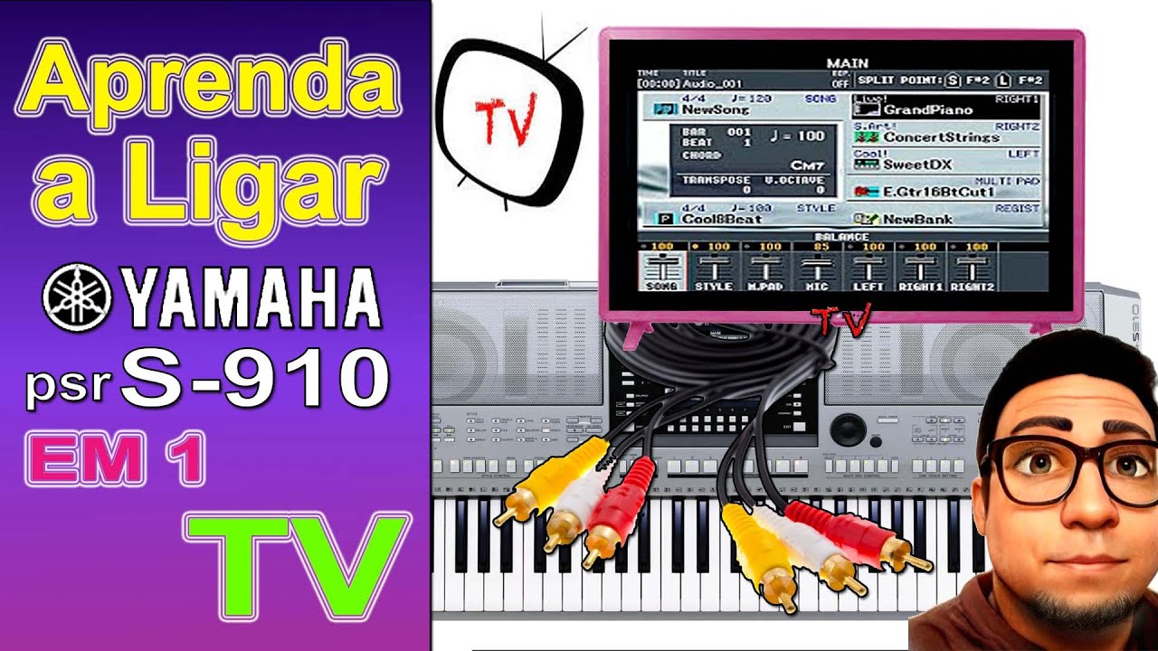 Ligar o YAMAHA S-910 em um monitor de TV.