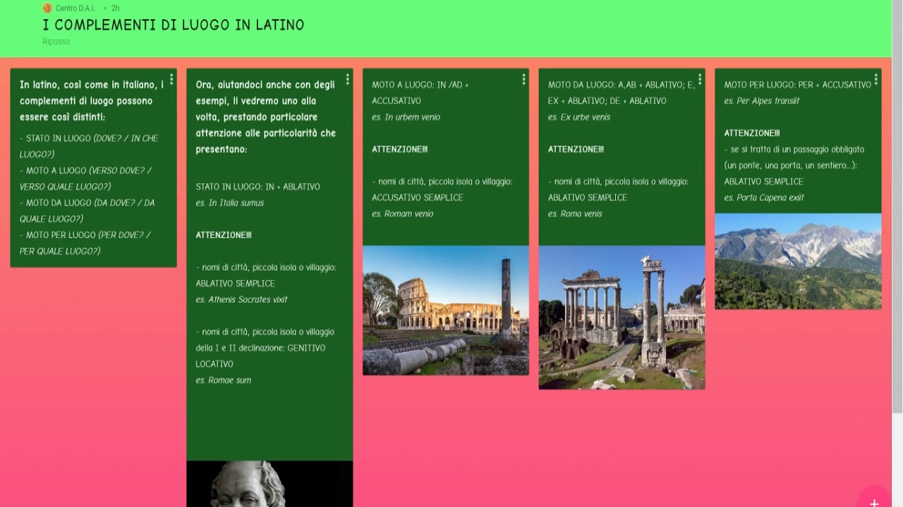 LATINO: I COMPLEMENTI DI LUOGO
