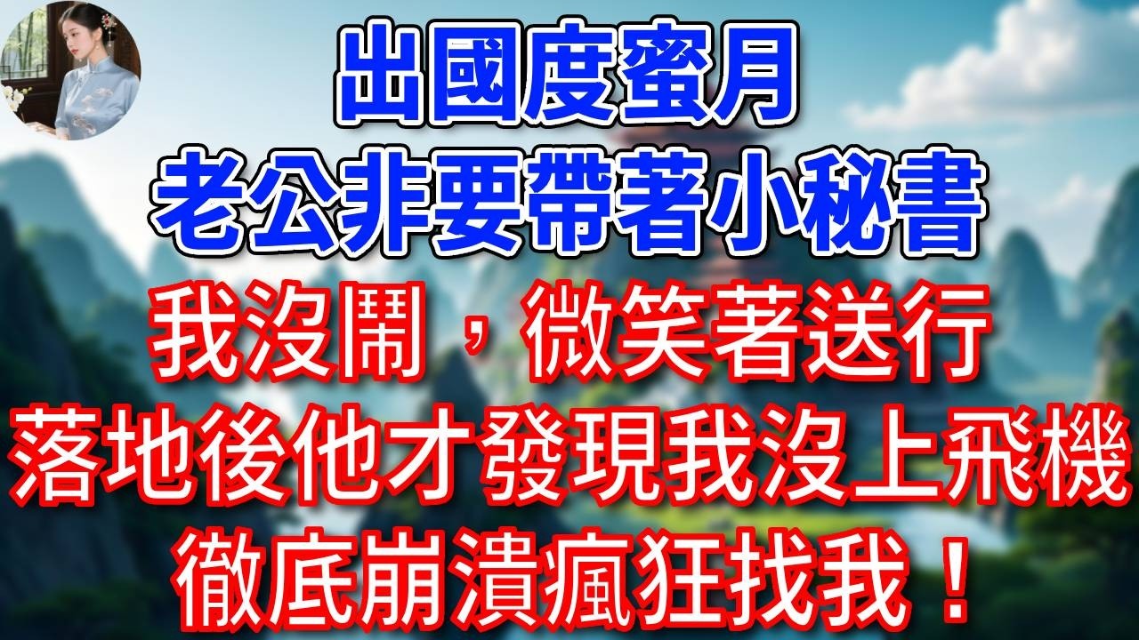 出國度蜜月，總裁老公非要帶著小秘書，我沒鬧，微笑著送行，飛機落地後他才發現，我根本沒上飛機！徹底崩潰瘋狂找我！#為人處世#生活經驗#情感故事#故事#小說#戀愛#情感#婚姻