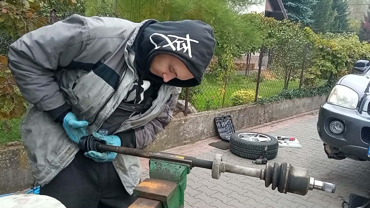 Hyundai santa fe 2006 2.4 wymiana przegubu CV joint replacement
