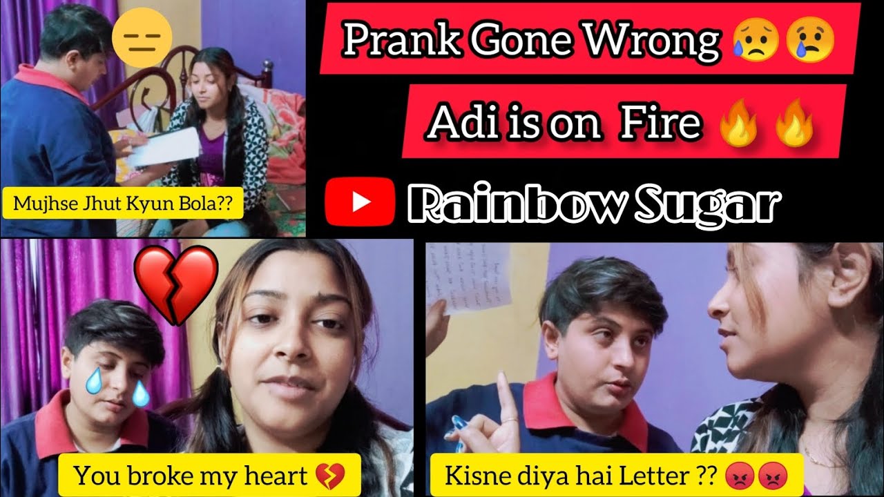 Adi Bohot Gussa Hogaya...😢 Prank On Adi Gone Wrong 😥 Love Letter Prank 💌 #prankvideo
