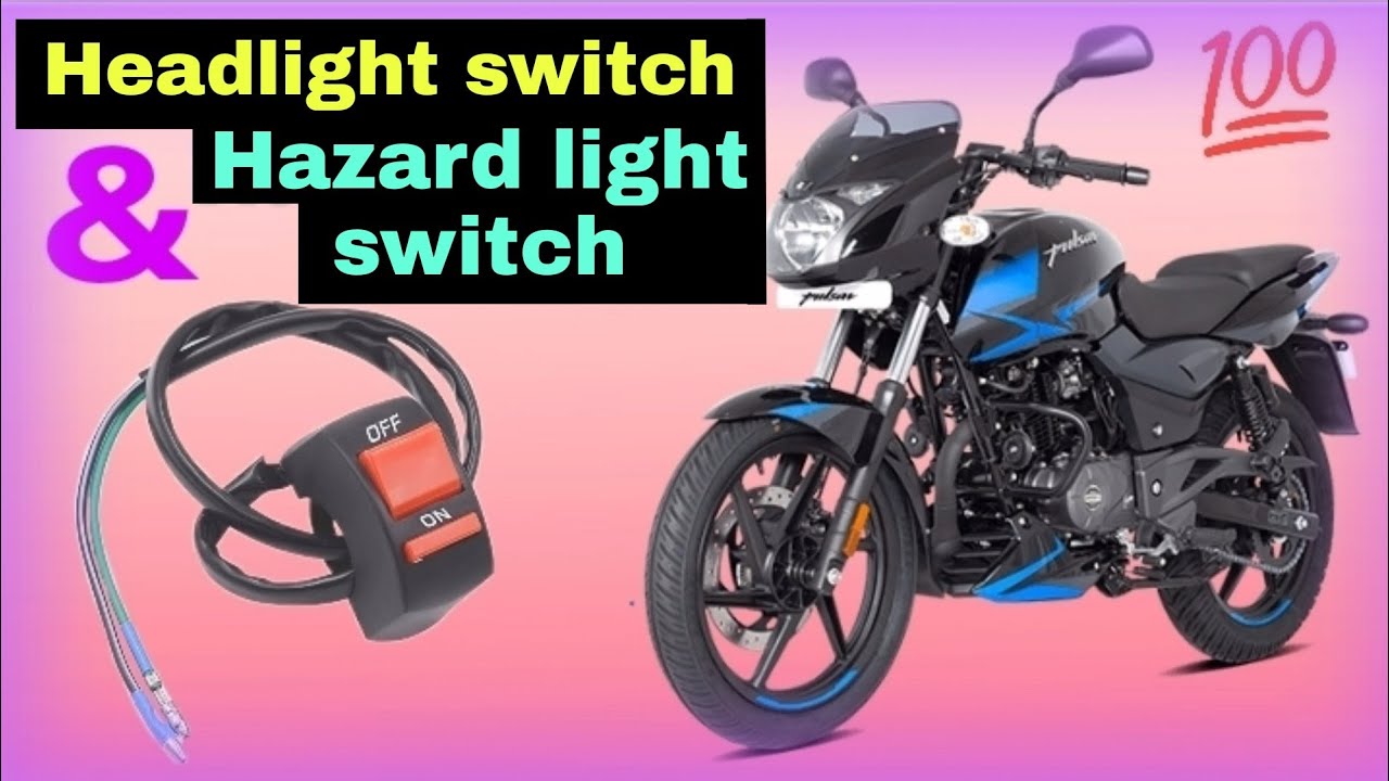 headlight on-off switch installation || hazard light switch installation in pulsar bike