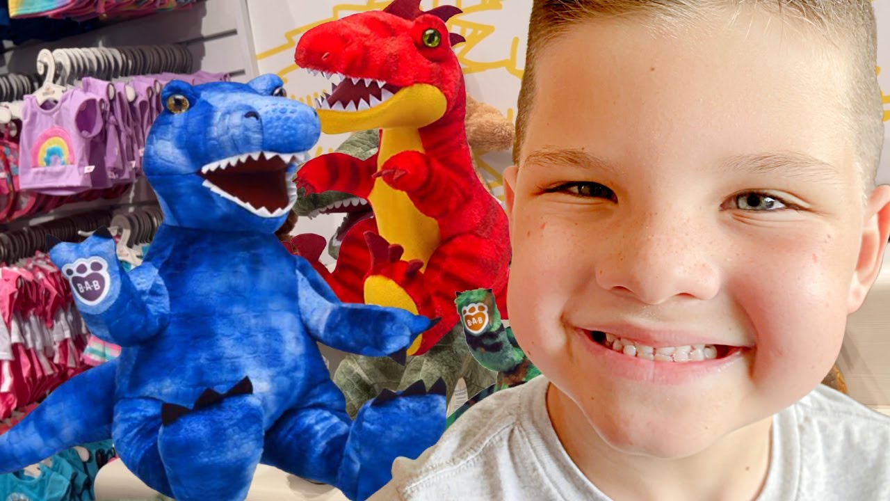 DINOSAURS! 🦖 Caleb & Mommy MAKE T-REX at Disney World BUILD a BEAR Workshop