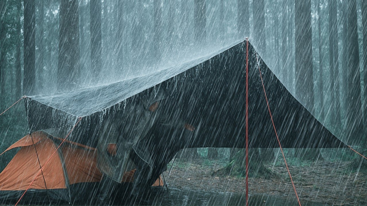 Heavy Rain Causes Flooding ‼️ Camping in the Forest Alone in Heavy Rain 🌧 Heavy Rain Camping‼️