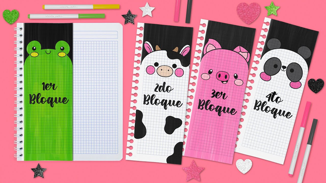 Cómo hacer SEPARADORES BONITOS de ANIMALITOS KAWAII (parte 1)
