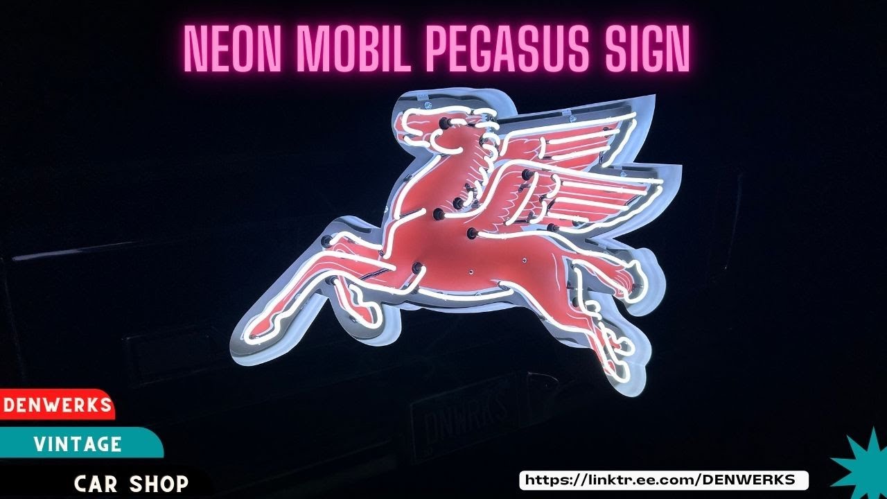 Neon Mobil Pegasus Sign Denwerks for Bring a Trailer Auction Automobilia Petroliana