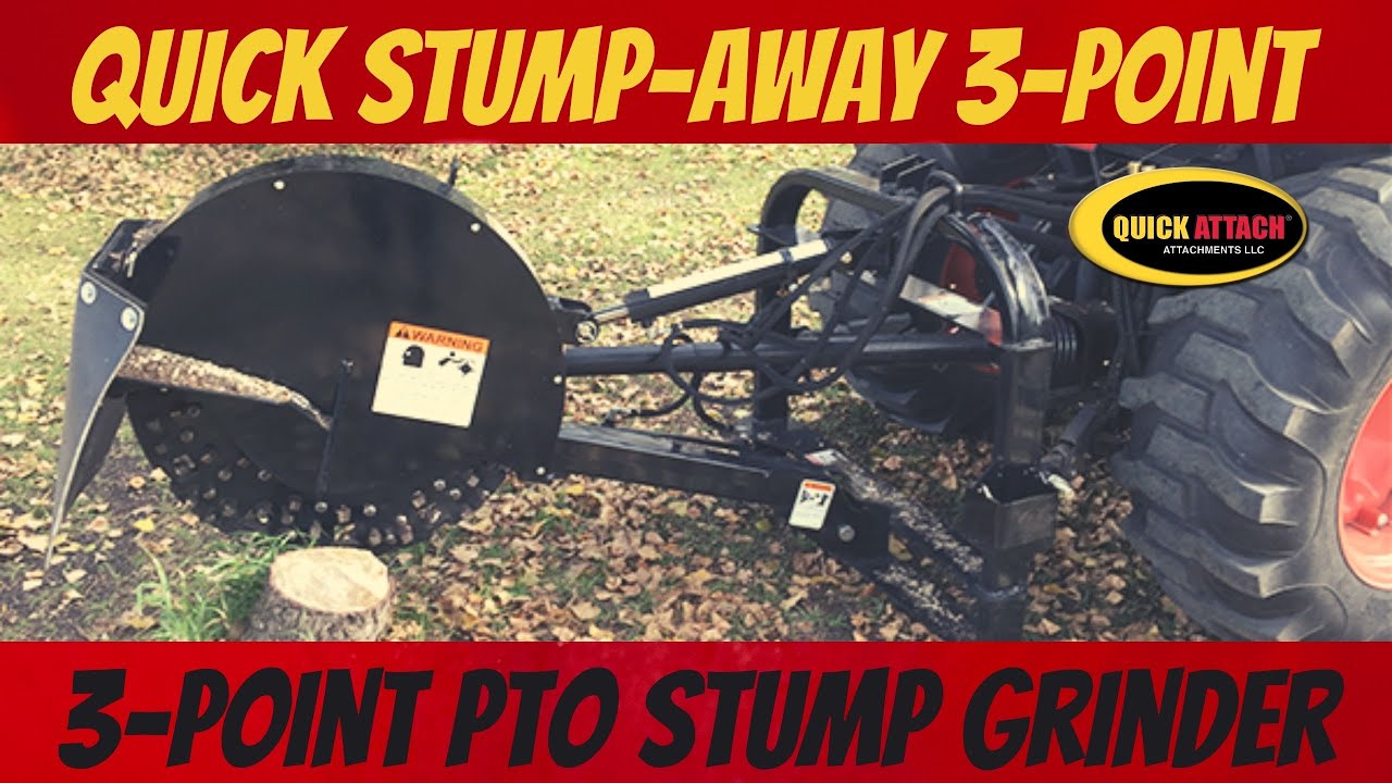 Quick Attach 3 Point Tractor PTO Stump Grinder Implement