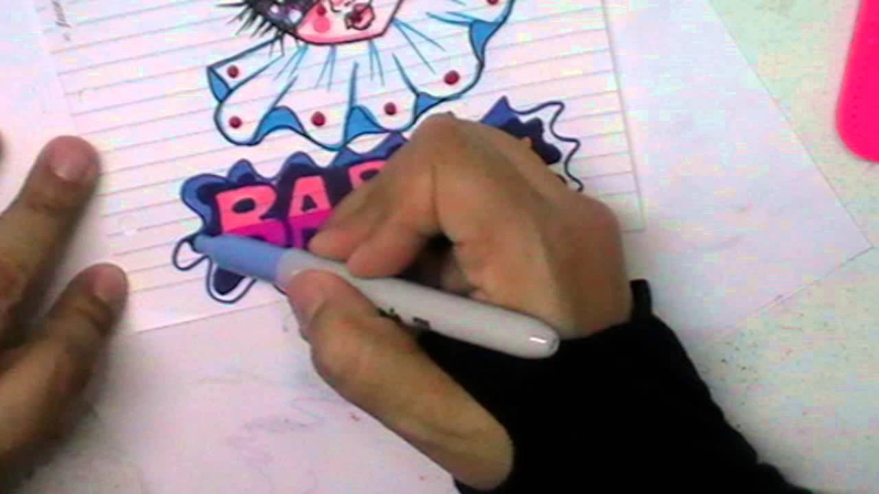Coloring with Shapie markers.