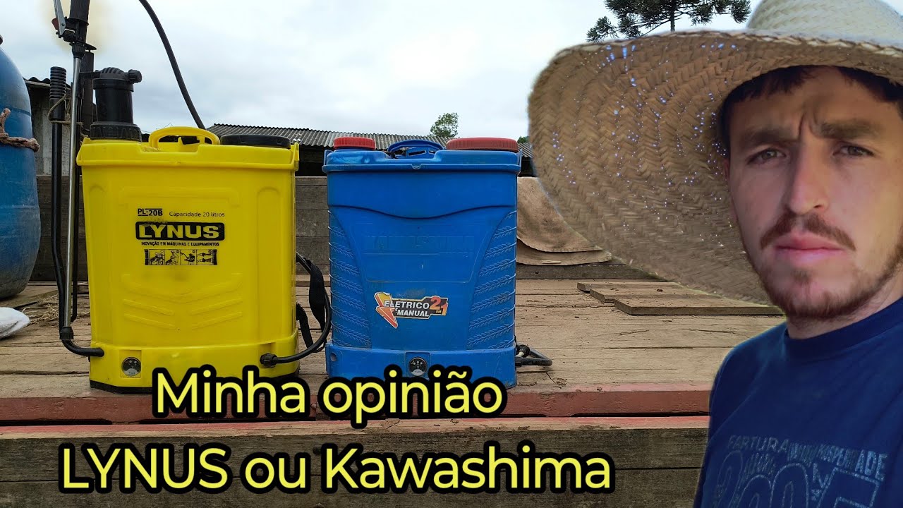 Pulverizador Linus ou kawashima mostrando os dois modelos elétrico manual