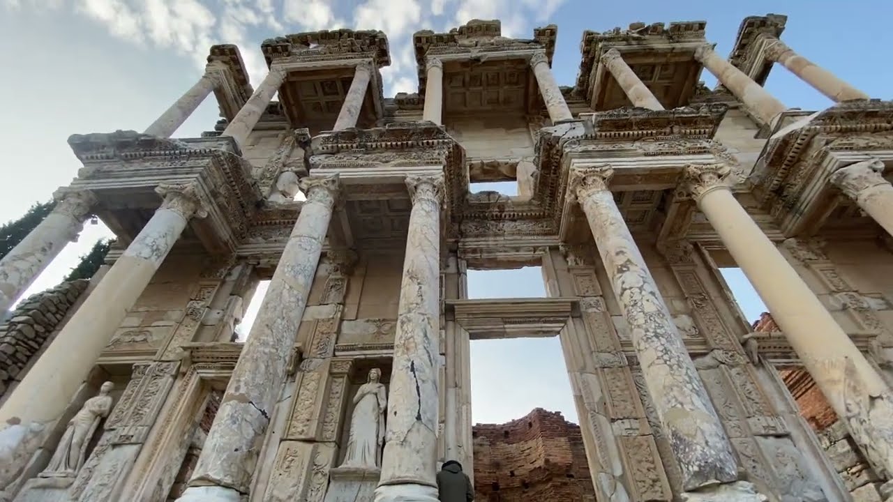 The 4 Virtues at Ephesus' Library of Celsus (Walking the Earth; Turkey)