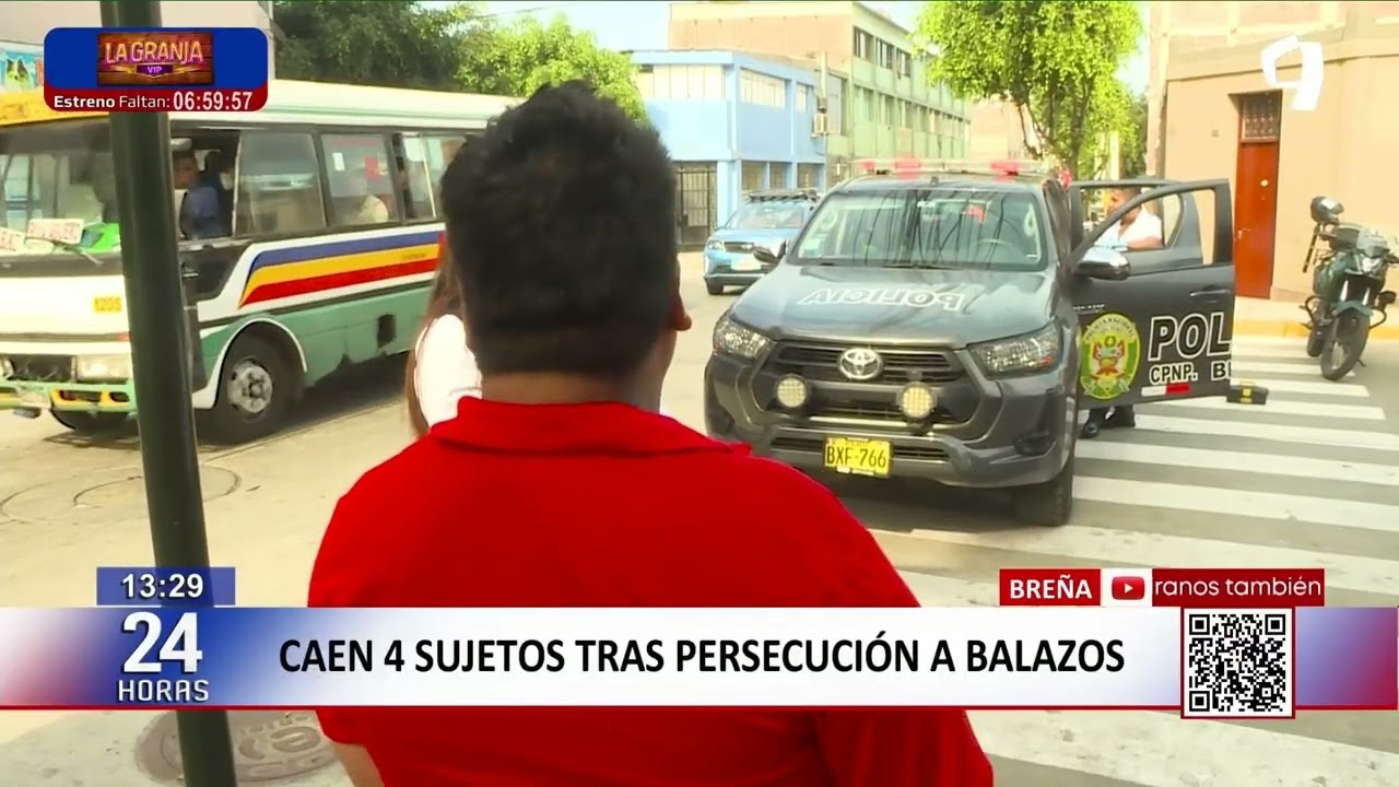 Breña: caen 4 sujetos tras persecución a balazos