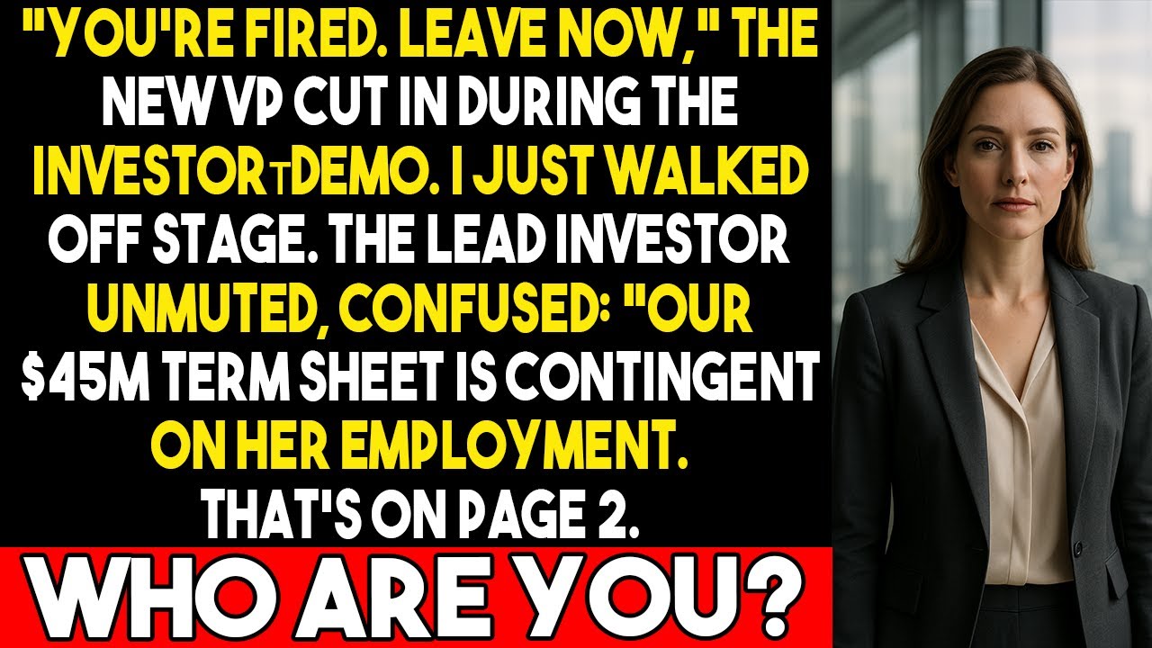 «Вы уволены», — заявил новый вице-президент во время презентации. Через несколько минут инвестор ...