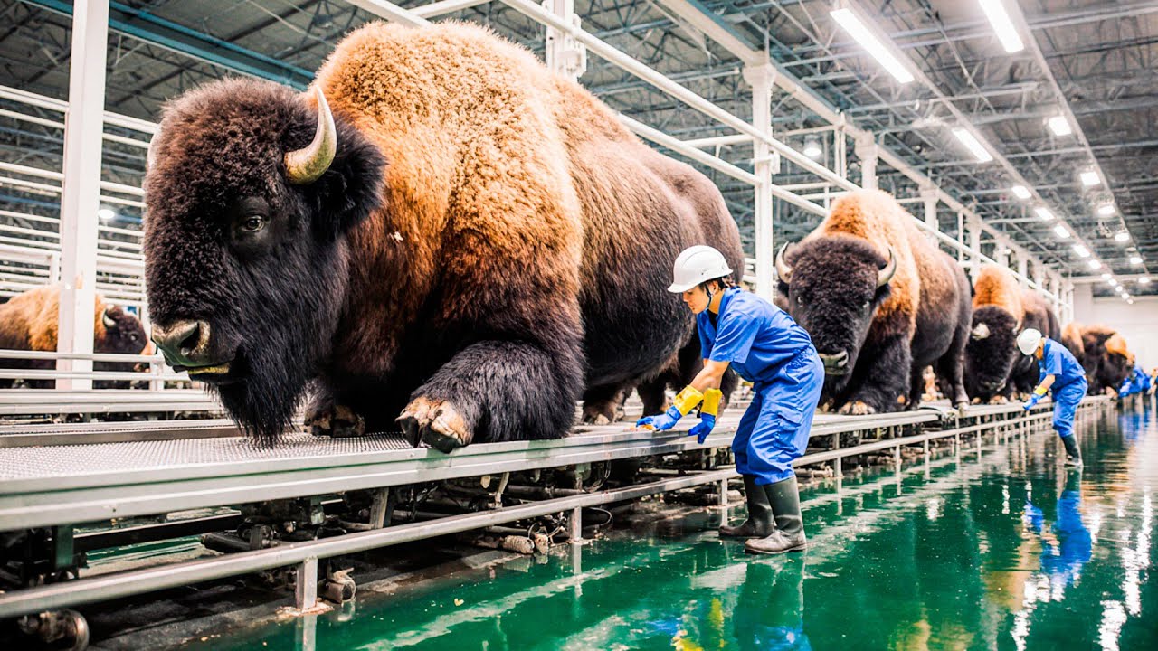 How Farmers Raise & Process Millions of Bison for Premium Meat – Inside the Bison Farming Industry