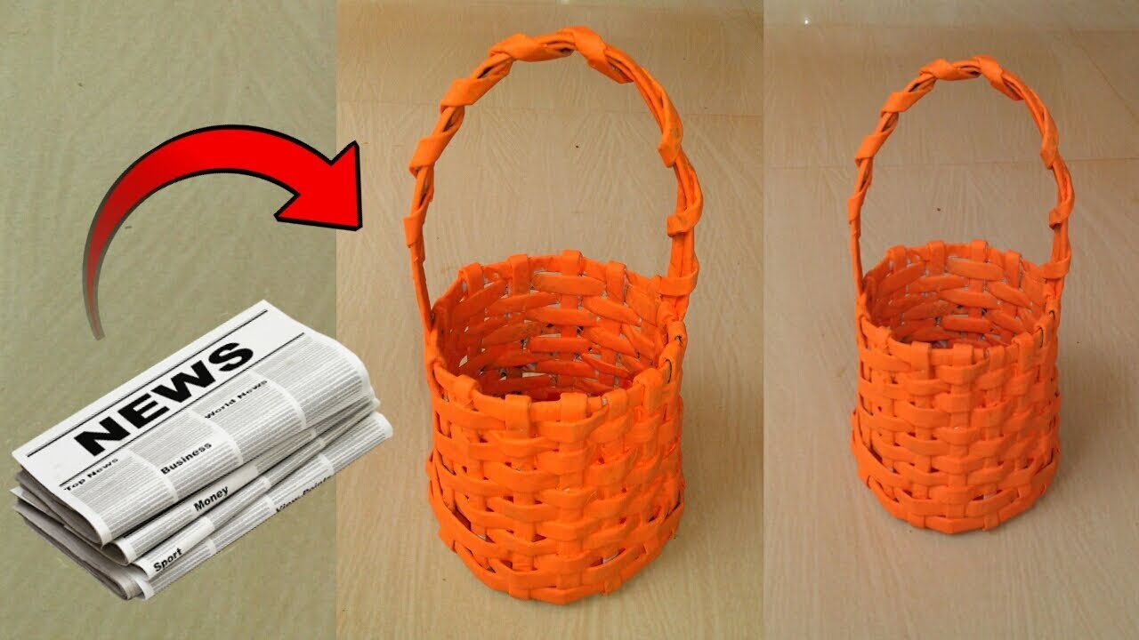 DIY News Paper Basket | Best out of waste News paper craft idea || SUNIL CREATION