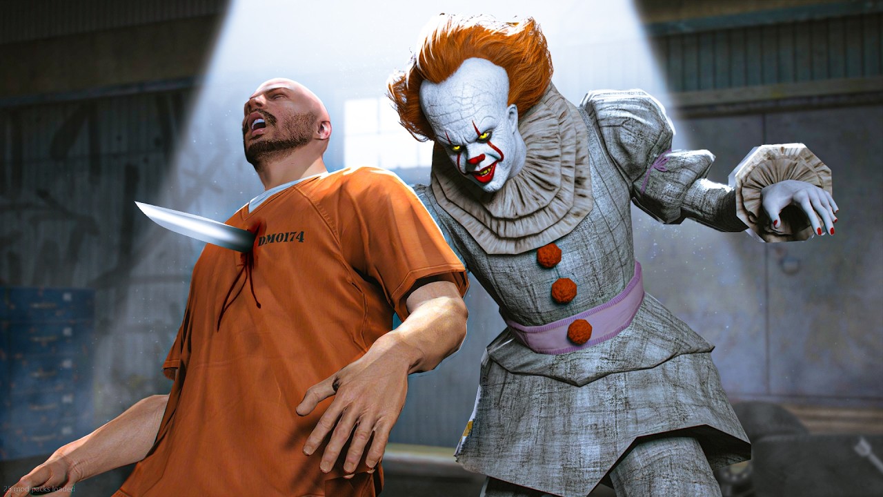 Я провёл 100 часов в роли Пеннивайза-киллера в GTA 5 RP