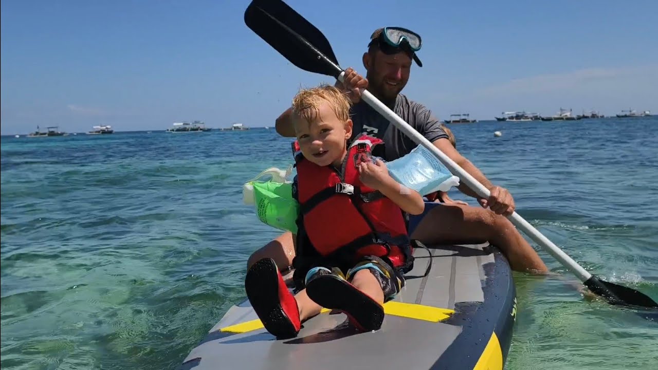 FOR THE FIRST TIME WE RIDE A WATER BOARD WITH CHILDREN