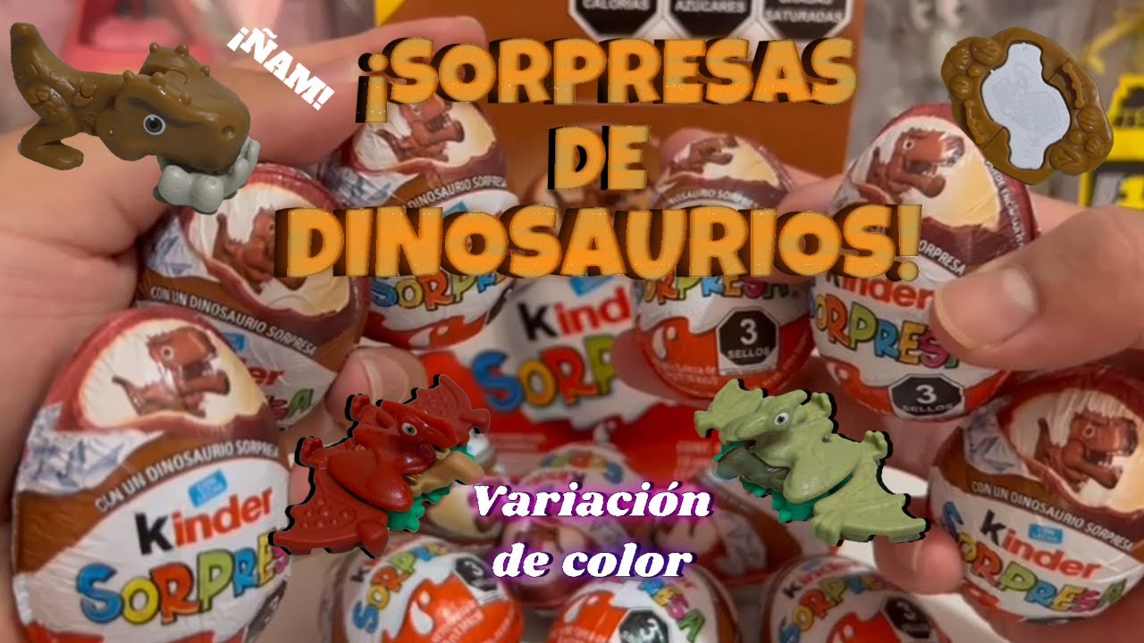 ¡MAS VARIACIONES DE COLOR! Abriendo otra caja de kínder sorpresa de dinosaurios