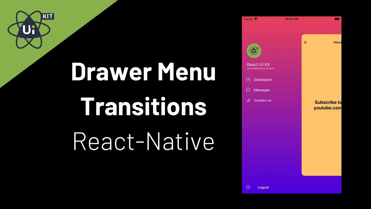 Drawer menu screen transitions using react-navigation v5 - React Native