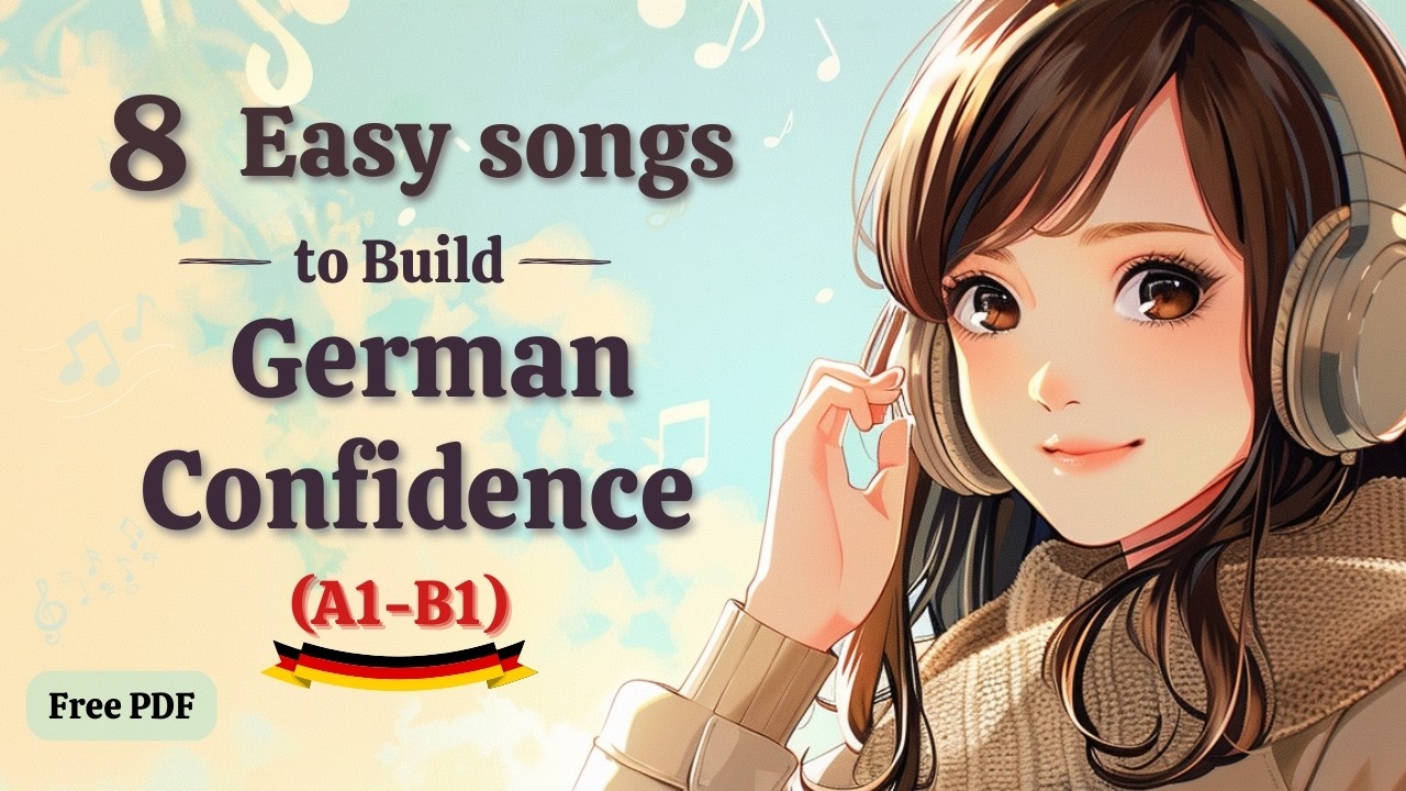 8 Easy German Songs to Build Confidence (A1–B1) 🎧✨ |🇩🇪Learn German with Music