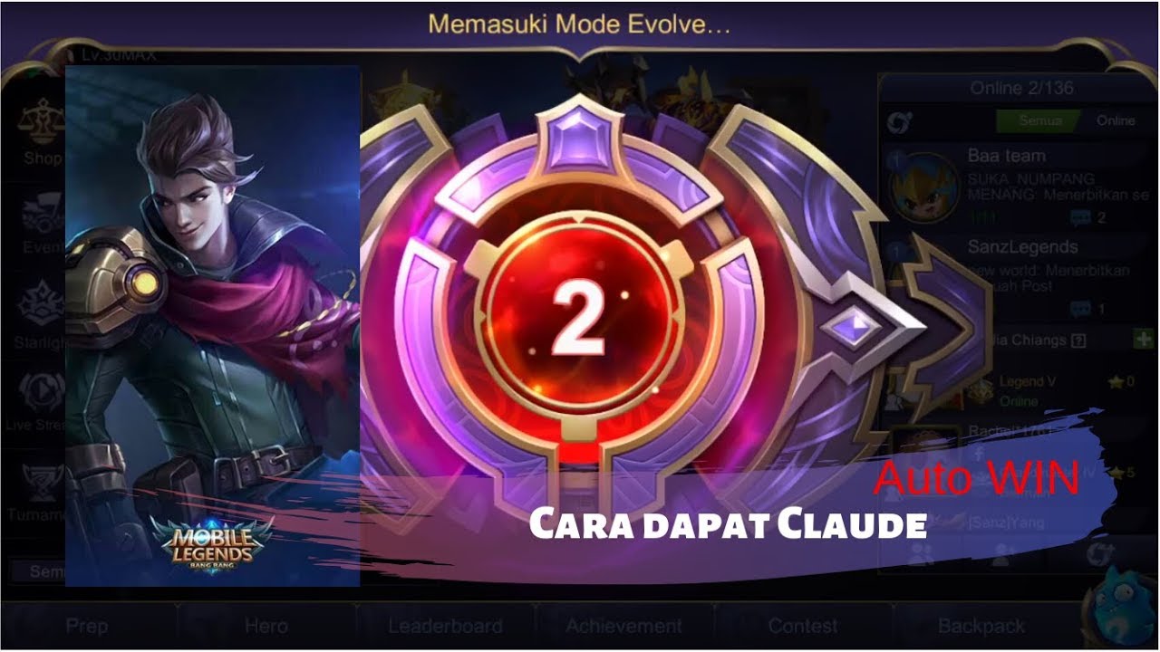 [Mobile Legends] Mode Evolve Part 3 cara dapat Claude guys auto win