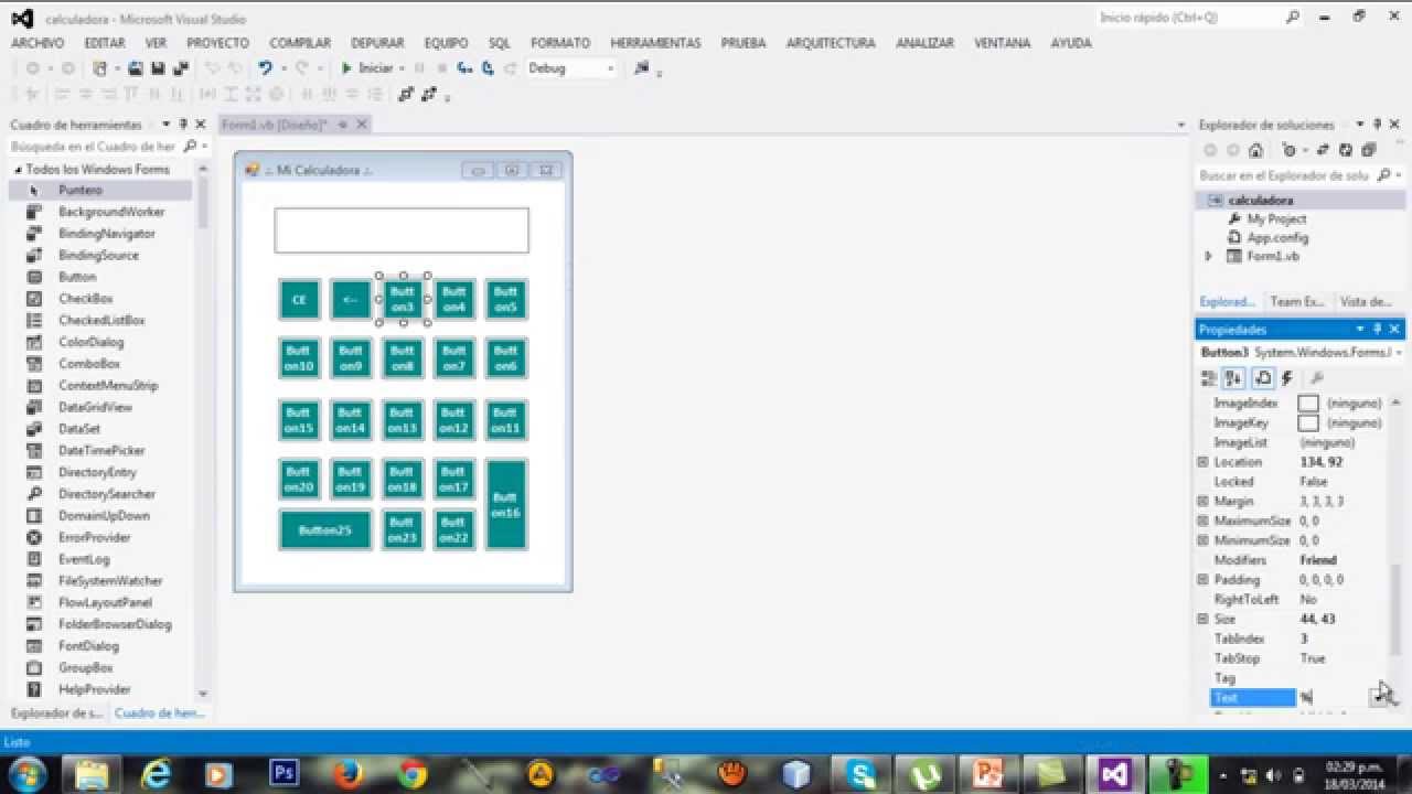 Calculadora en Visual Basic Studio Net 2012