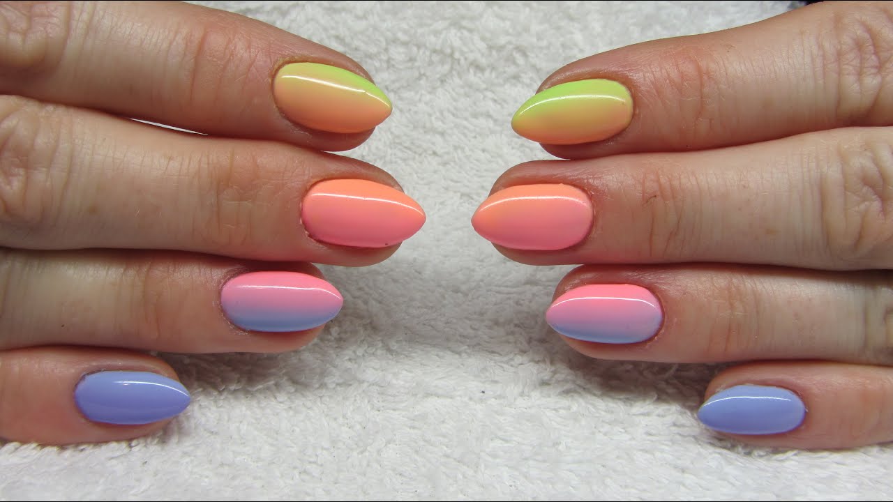 Colorfull ombre nails - Kolorowe cieniowane paznokcie - NeoNail