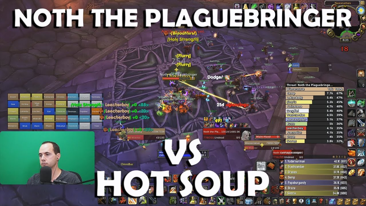 Noth the Plaguebringer Vs [HOT SOUP] | WoW Classic Naxxramas Boss Fight