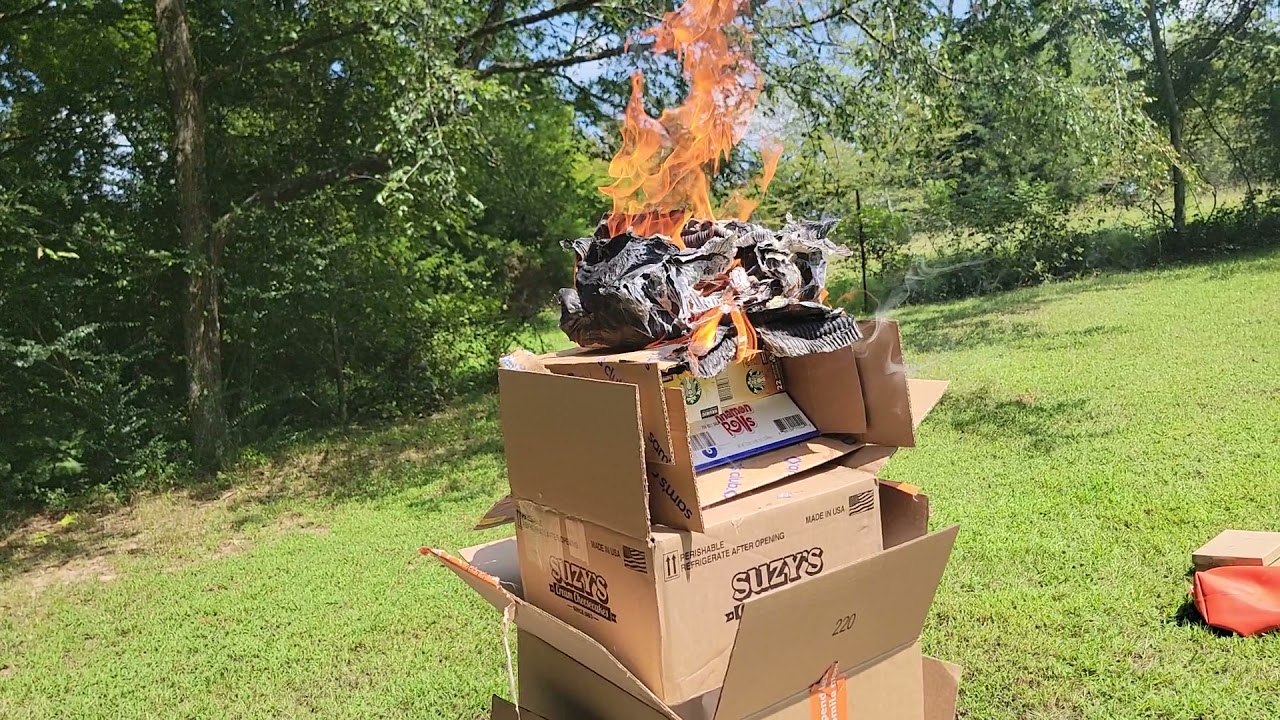 Burning Stuff 1177: Cardboard Box Tower