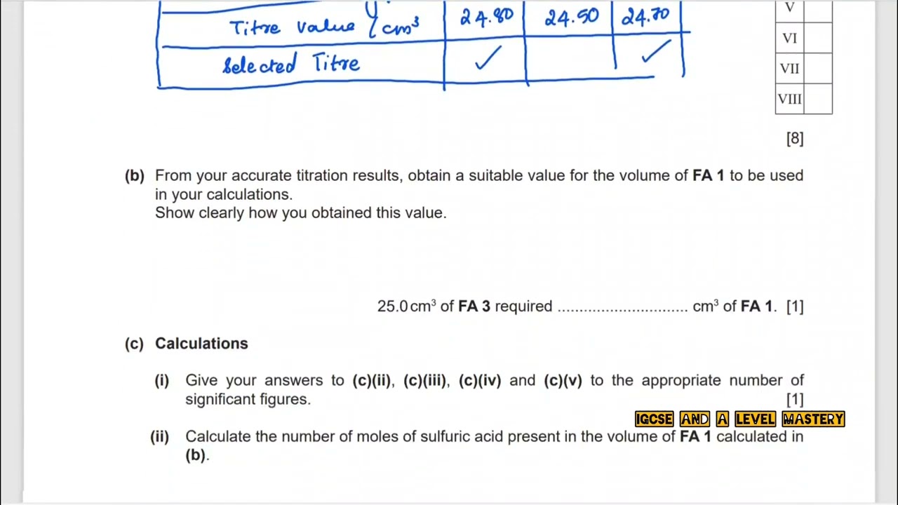 Part 1 | AS Level Chemistry 9701 Paper 33 Feb/March 2021 | Practical : Titration Solution Explained