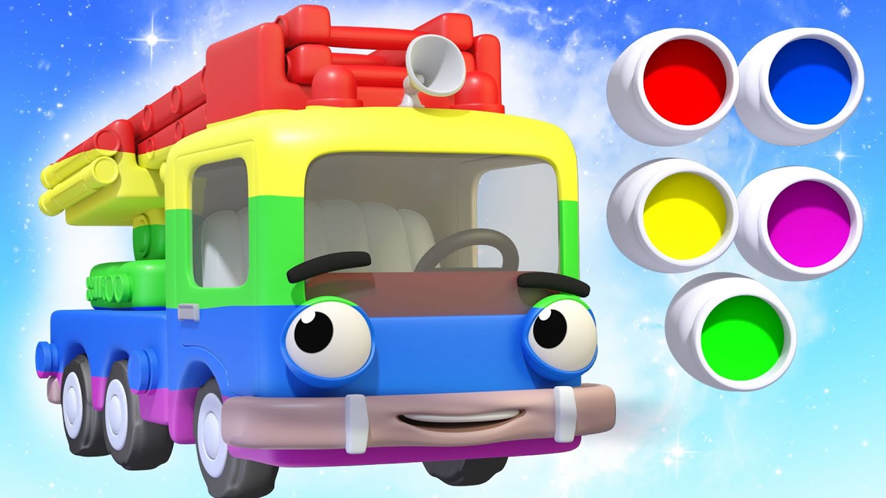 Paint the Fire Truck & Learn Colors! Panda Bo Finger Family & Nursery Rhymes for Kids