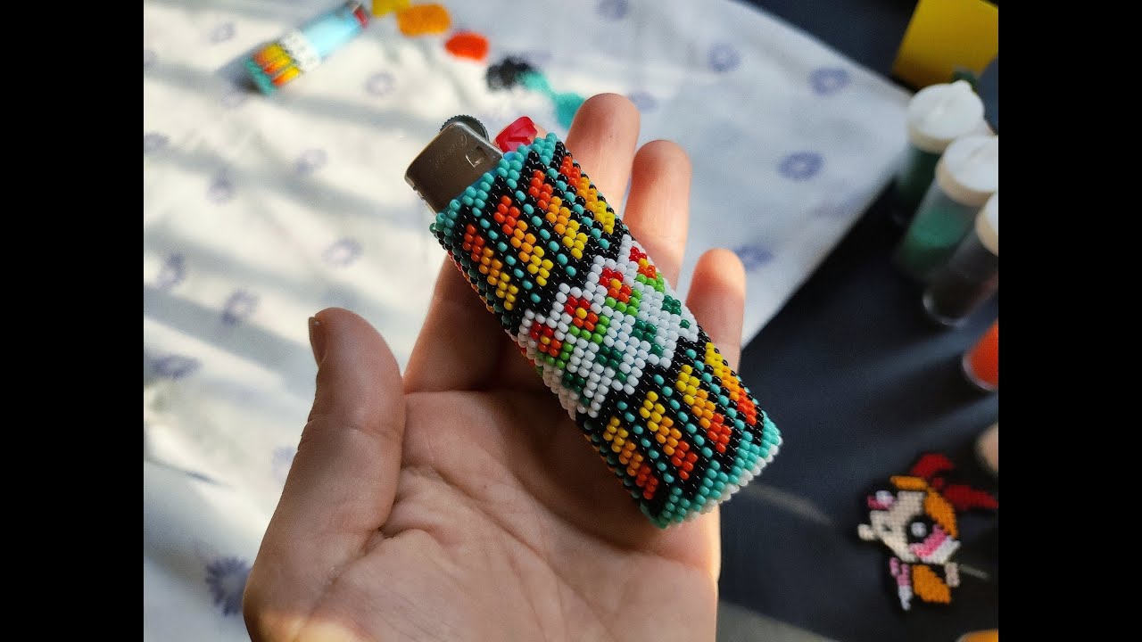 1er parte: Funda para encendedor de cuentas/ chaquiras/ mostacillas (⁠ ⁠ꈍ⁠ᴗ⁠ꈍ⁠)♡