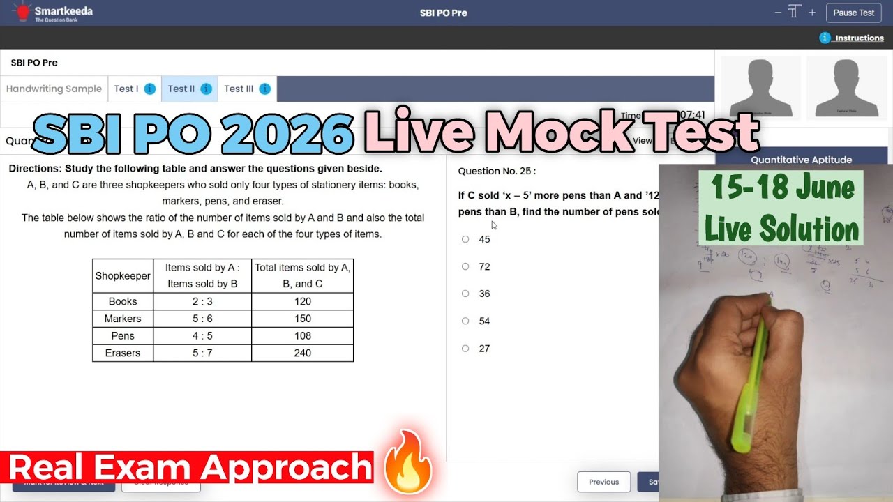 🎯Smartkeeda SBI PO Live Mock Test📚✍️ 16 June | Share Score📝👆 | How to Attempt Mock #sbi #sbipo