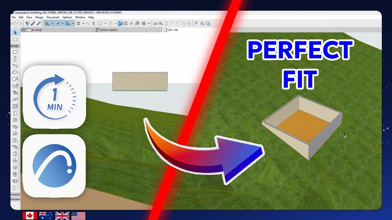 Archicad - Insert a Building into a 3D Terrain (Accurate Site Integration)