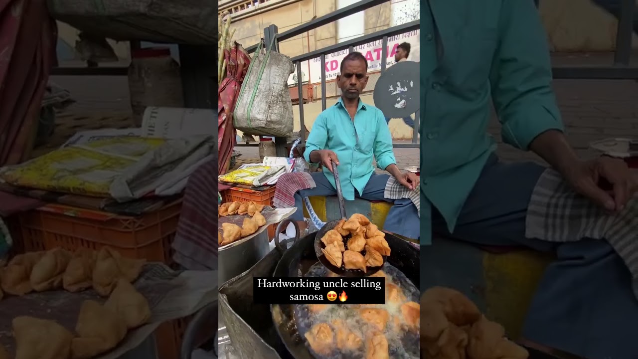 Hard Working Uncle Selling Samosa Near Ring road, Surat, Gujarat
