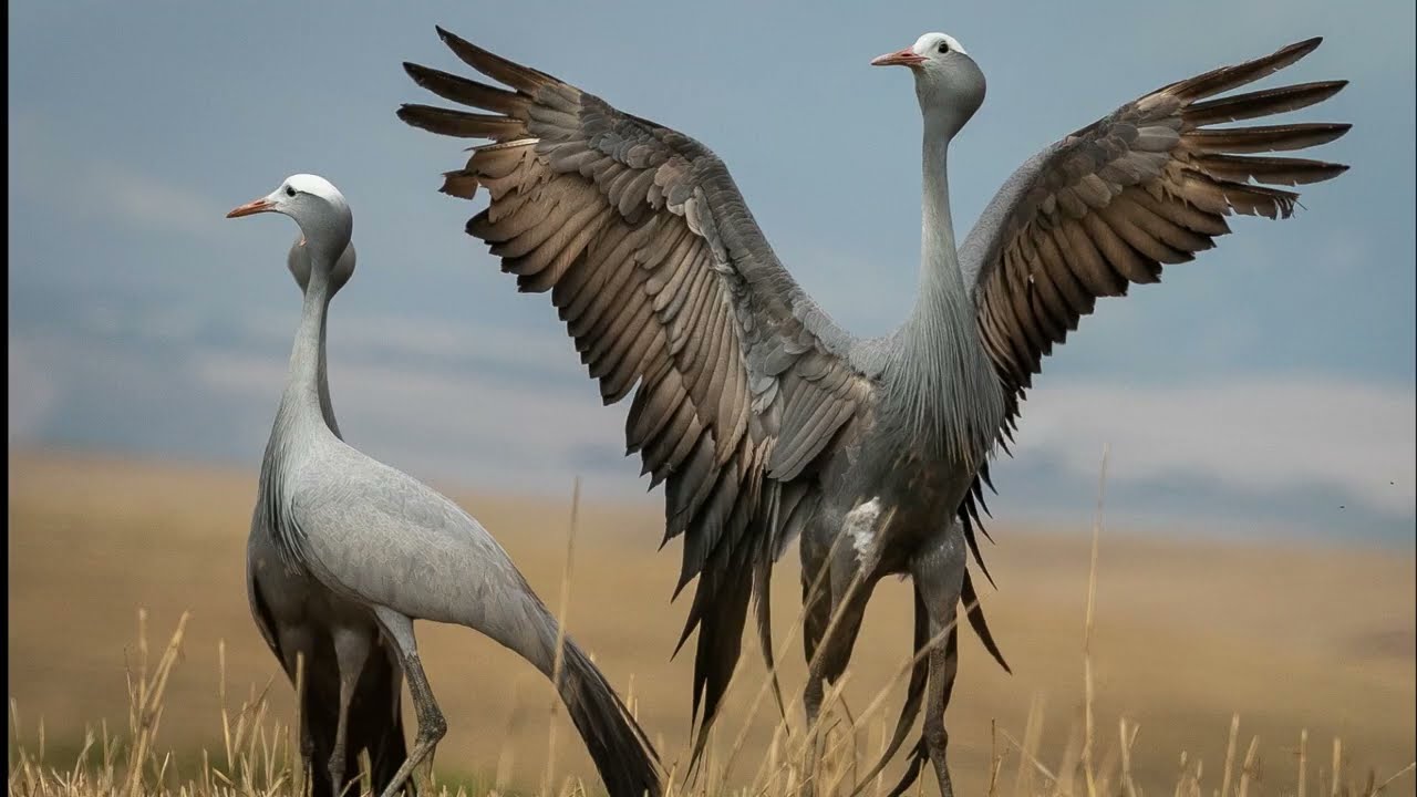 Overberg Wheatfield Birding.  Blue Cranes
