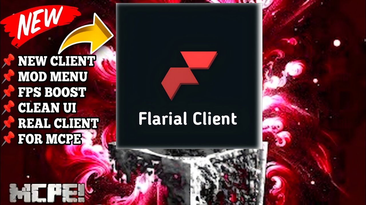 MCPE &mdash; Flarial Client для MCPE 1.26+ (Меню модов, повышение FPS) Без лагов 🔥