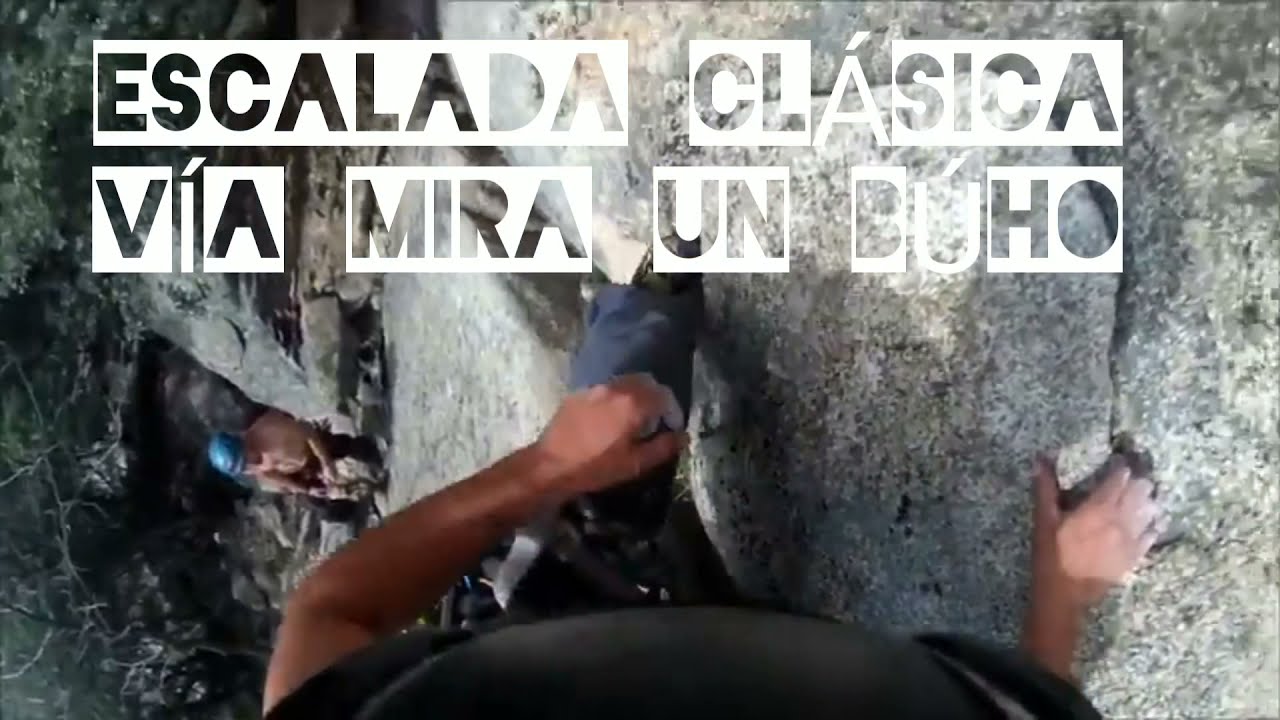 escalada clásica vía mira un búho en la pedriza