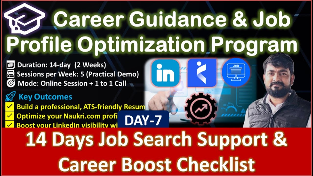 Day-7  14 days Job Search Support & Career Boost Checklist | Career Optimization Workshop #job