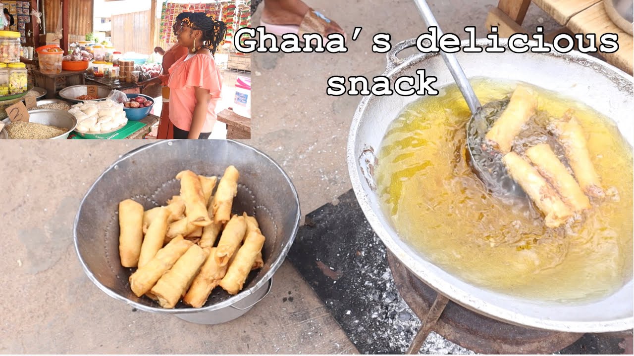 How to make CRISPY Ghanaian SPRING ROLLS || vegetable & beans || Asian food || Sunyani West Africa