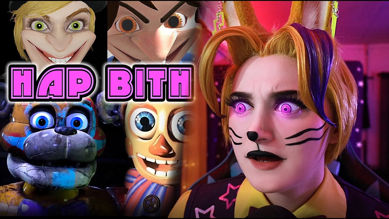 Glitchtrap tries not to laugh for his (belated) birthday...