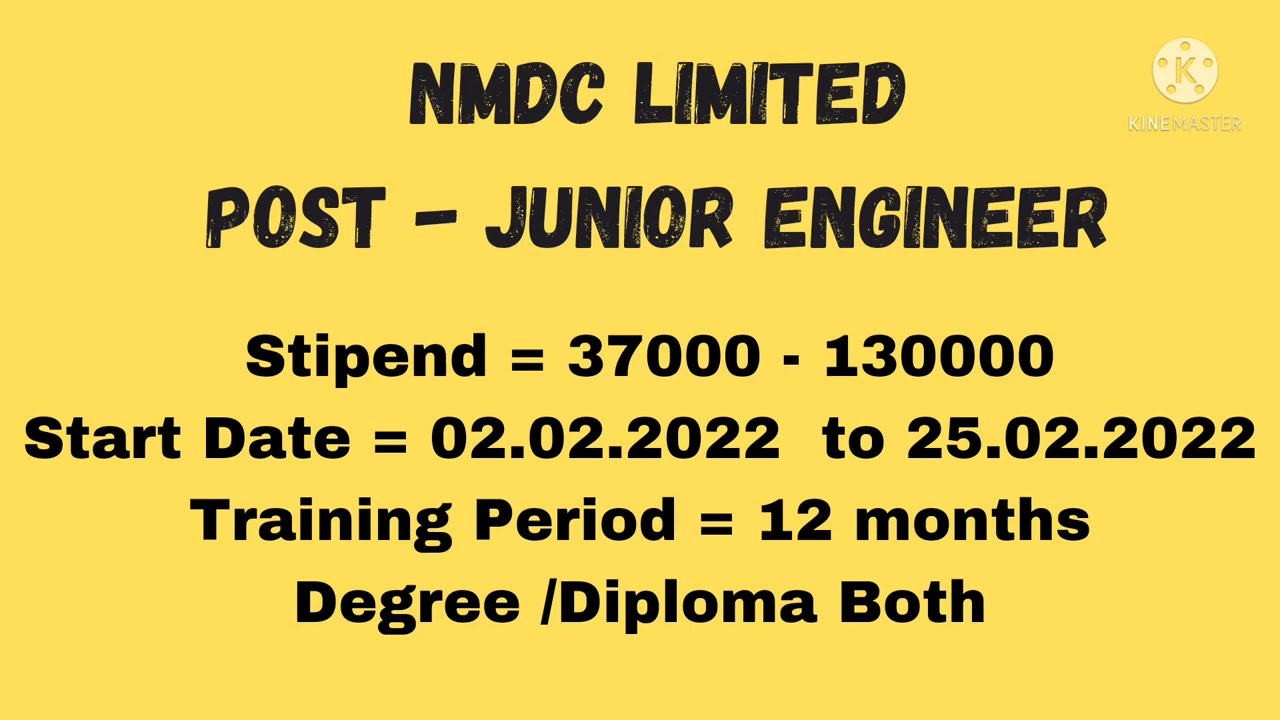 NMDC JUNIOR OFFICER VACANCY With out Gate| NMDC Limited| No Interview