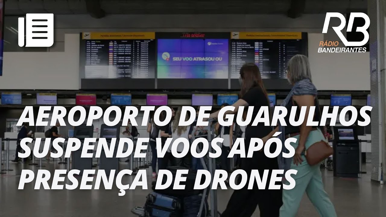 Aeroporto de Guarulhos suspende voos após drones sobrevoarem área restrita