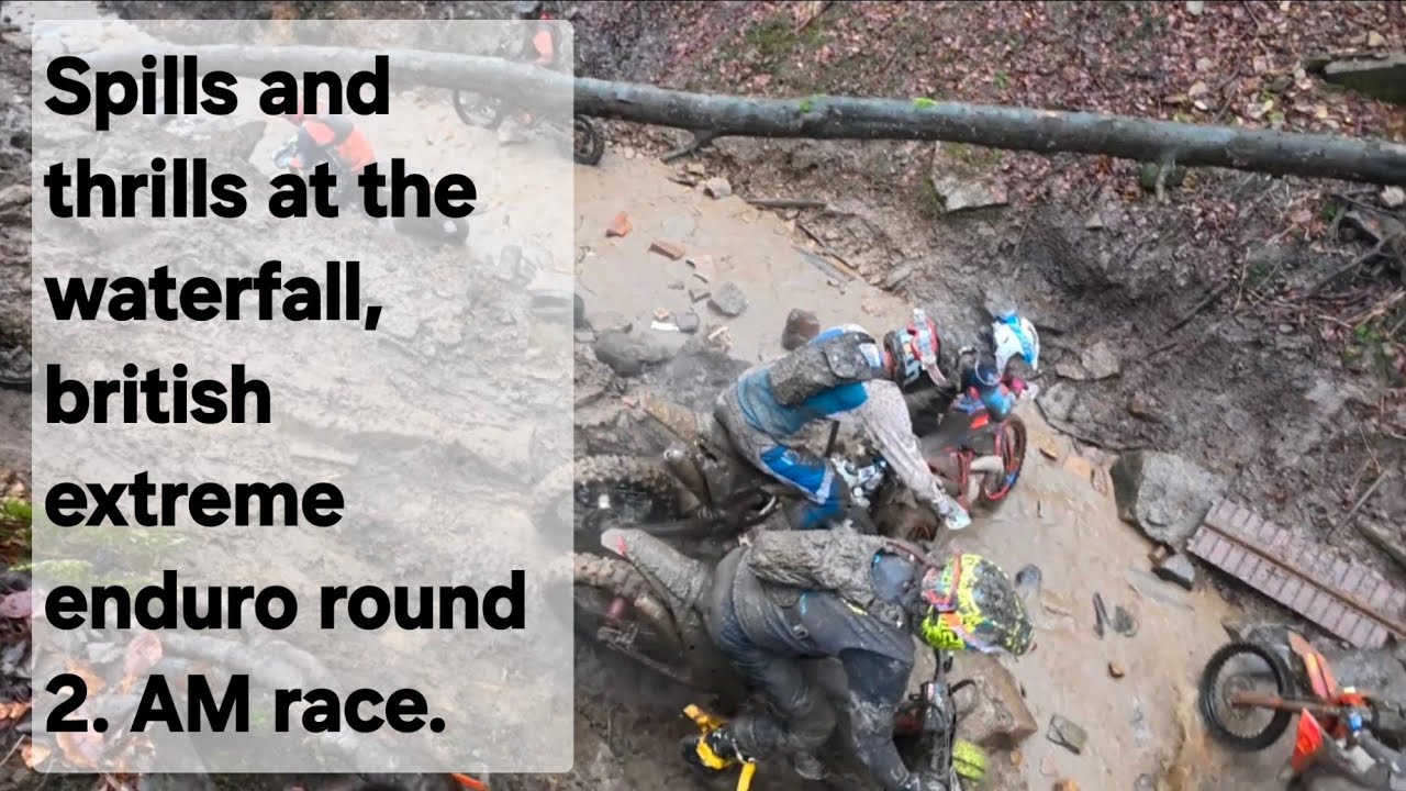 British extreme enduro round 2 morning race, wet, cold and fun at the waterfall.  #extremeenduro