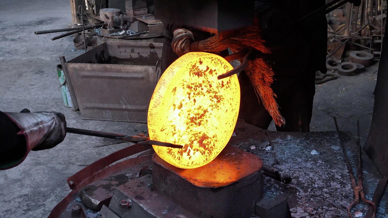 Inside the global forge hub factory Open-Die Forging of Large Marine Propeller Shaft #forge