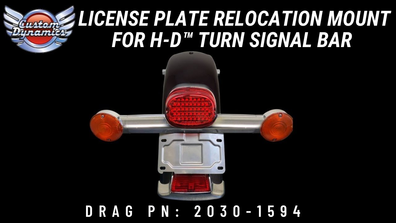 License Plate Relocation Mount for Harley-Davidson&reg; Turn Signal Bar