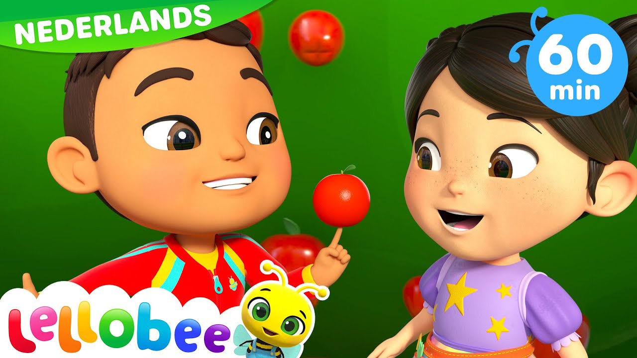 Schud de appelboom + | Lellobee Nederlands | Kinderliedjes | Leervideo's voor kinderen