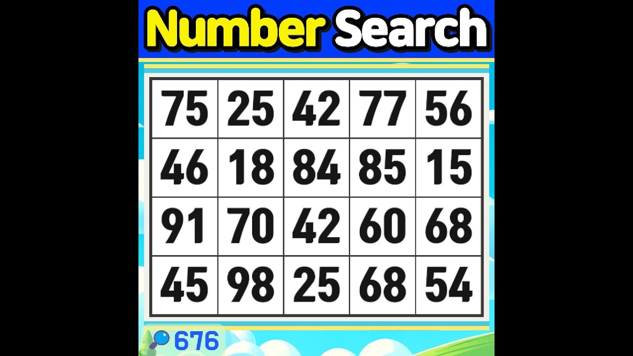 Number Search #676 Try to find new joy.【Match | brain game | puzzle 】