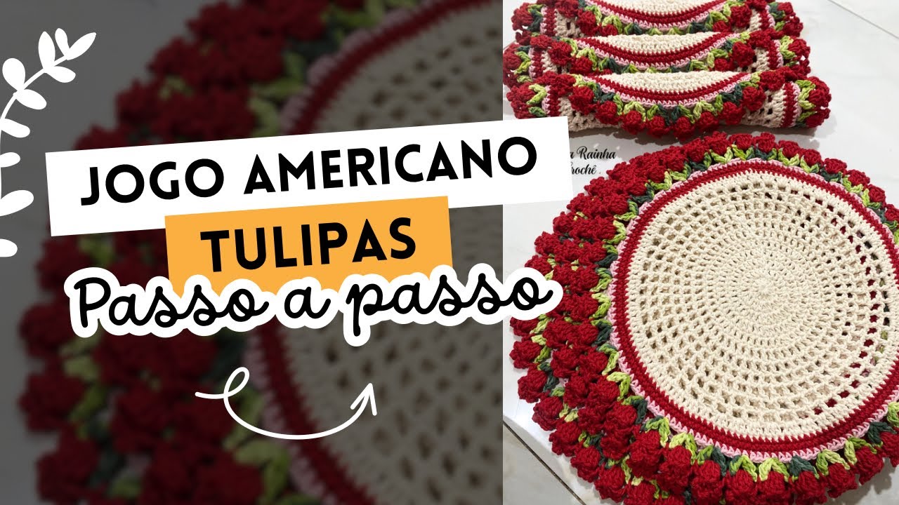 Sousplat TULIPAS de Crochê | Passo a Passo Fácil | Aula Completa