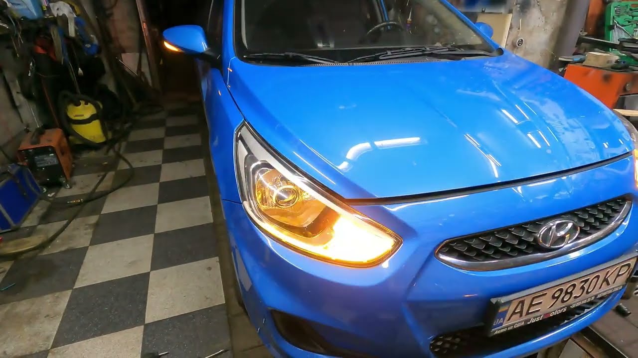 Huindai Accent 2019 ставим линзы и ТО
