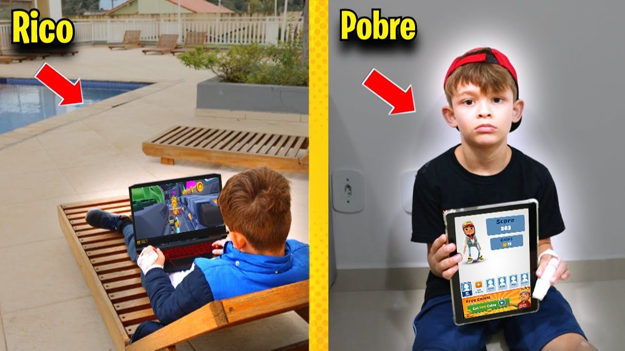 O Sonho Dele é Jogar Subway Surf, Mais Não Tem Dinheiro (Rico Vs Pobre Subway Surf)